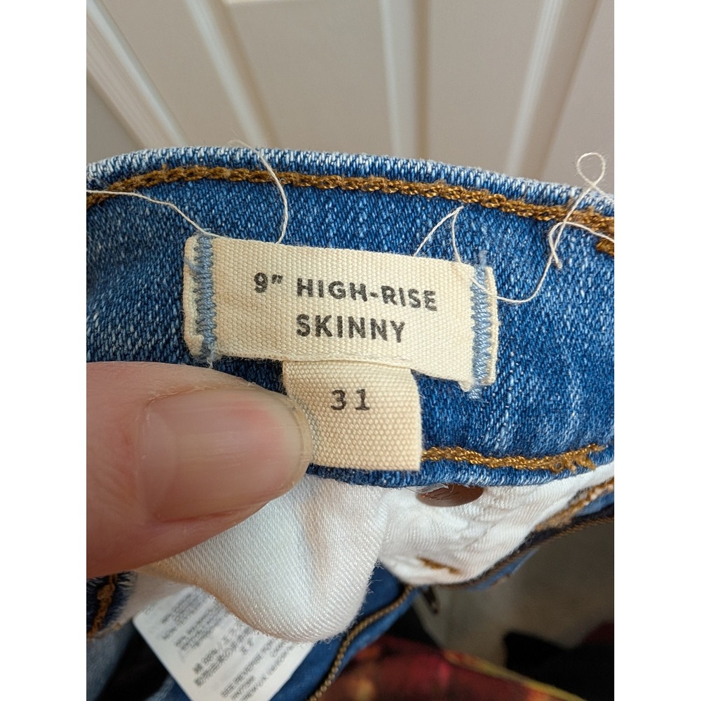 Madewell 9 High Rise Skinny Jeans Distressed Medium Wash 34Wx38L - Picture 5 of 7
